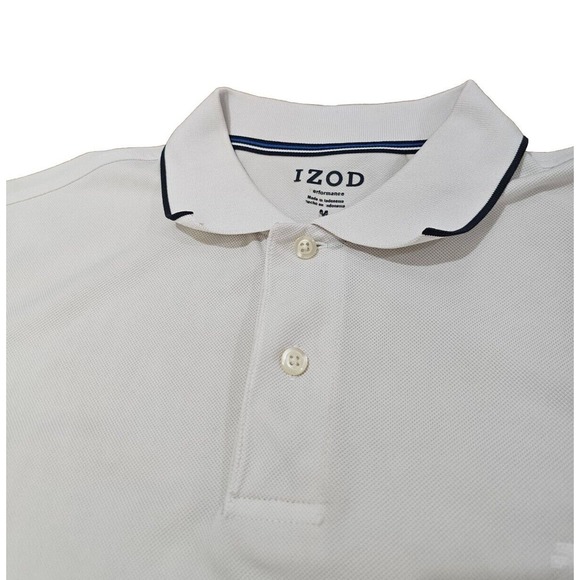 *Lot Of 2** Medium Izod Polo Shirts 1x White 1x Baby Blue - Picture 1 of 6